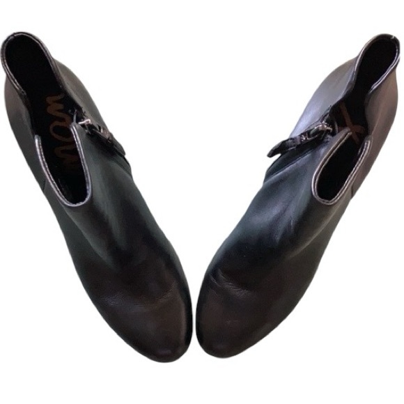 Sam Edelman Shelby Black Leather Booties Boots Size 8 - Picture 2 of 5